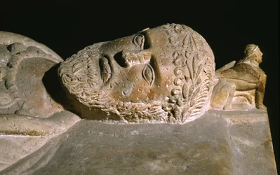 Detail eines Sarkophags